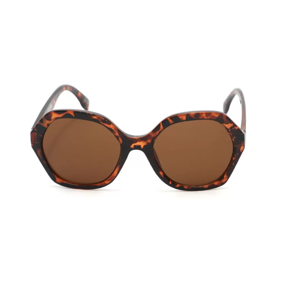 Women Folli Follie Sunglasses^Rounded Polygonal Turtle Shell Color Sunglasses