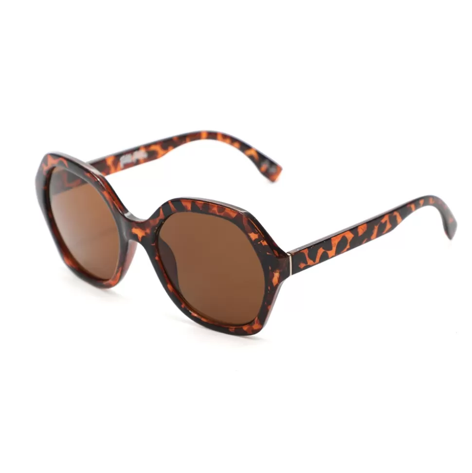 Women Folli Follie Sunglasses^Rounded Polygonal Turtle Shell Color Sunglasses