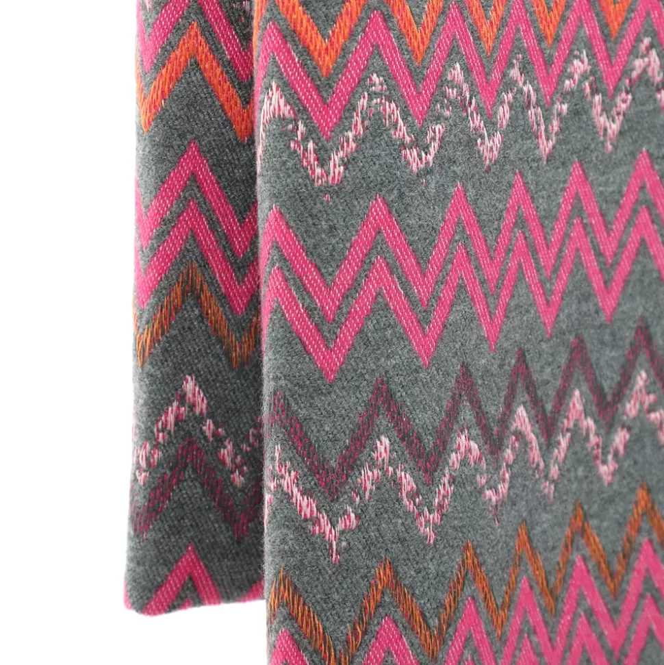 Women Folli Follie Scarves^Scarf From Viscose Chevron Pattern Fuchsia-Green