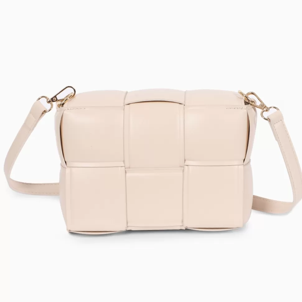 Women Folli Follie Shoulder^Square It Beige Braided Shoulder Bag