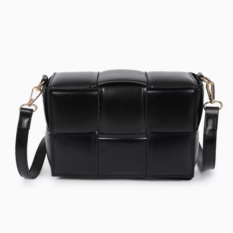 Women Folli Follie Shoulder^Square It Black Braided Shoulder Bag