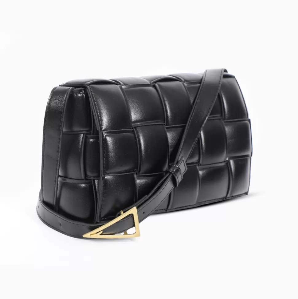 Women Folli Follie Shoulder^Square It Black Braided Shoulder Bag