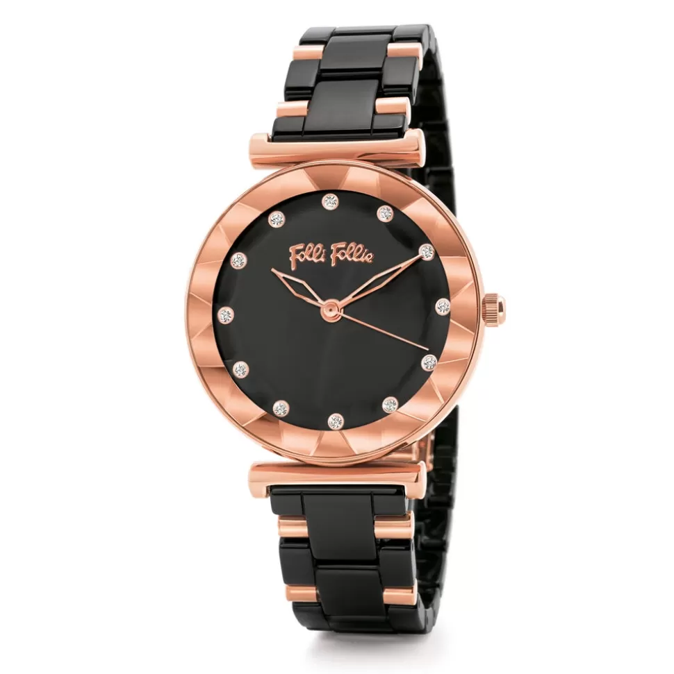 Women Folli Follie Ceramic^Star Flower Small Case Ceramic Bracelet Watch