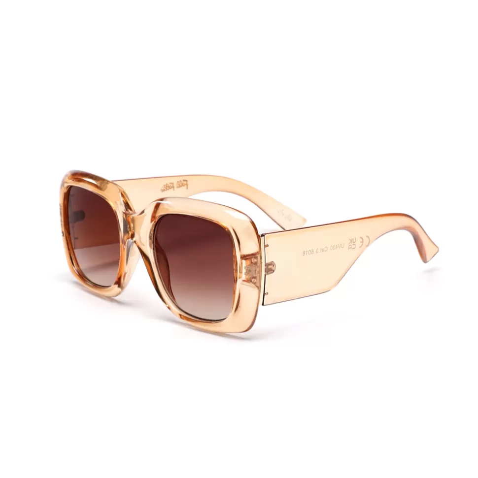 Women Folli Follie Sunglasses^Sunglasses Medium Square Mask In Transparent Brown Color