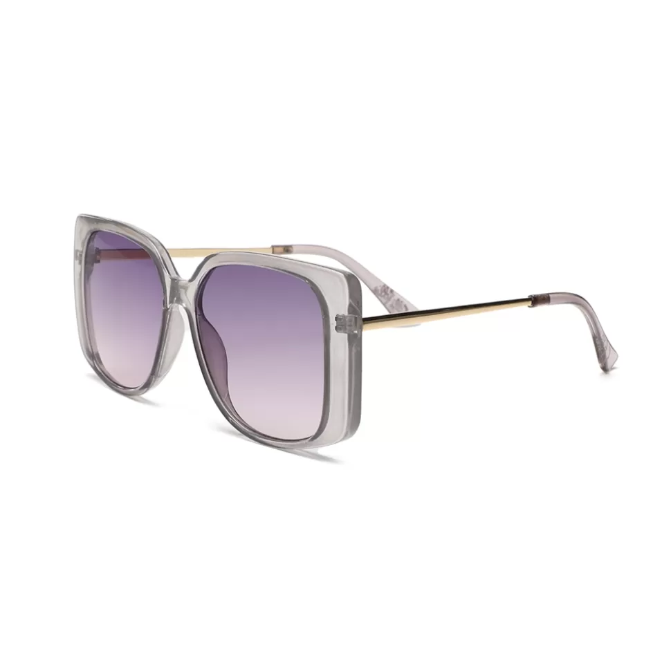 Women Folli Follie Sunglasses^Sunglasses Oversize Square Mask In Transparent Gray Color