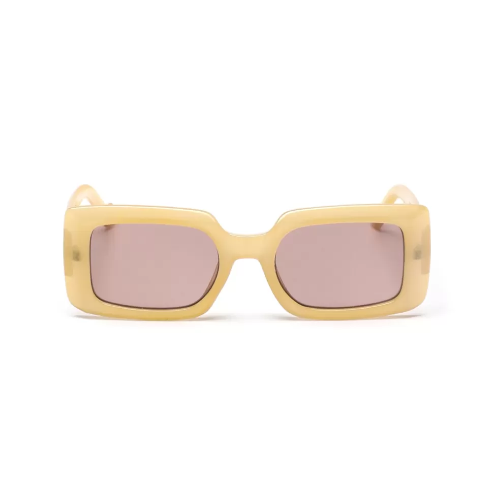 Women Folli Follie Sunglasses^Sunglasses Rectangular Mask In Beige Color