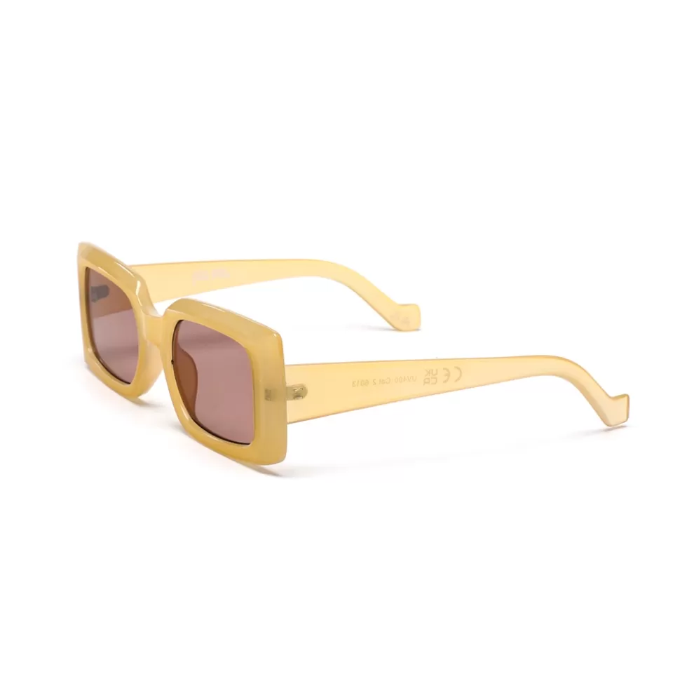 Women Folli Follie Sunglasses^Sunglasses Rectangular Mask In Beige Color
