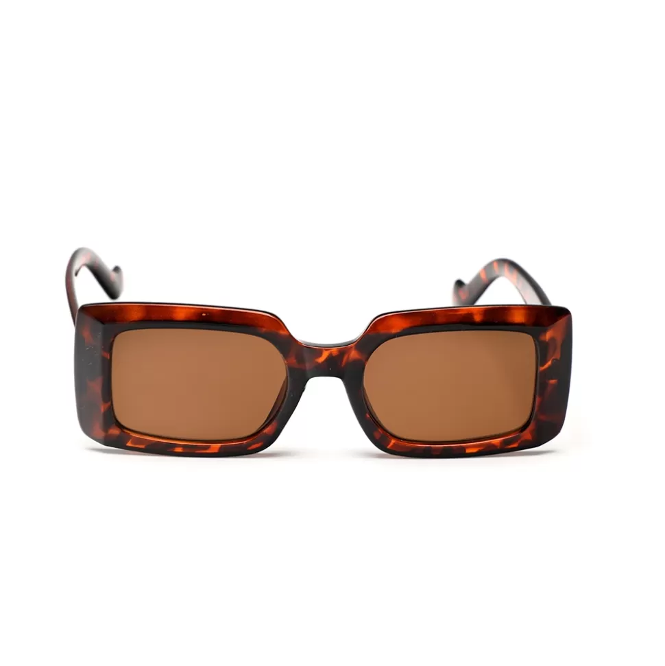 Women Folli Follie Sunglasses^Sunglasses Rectangular Mask In Brown Turtle Color