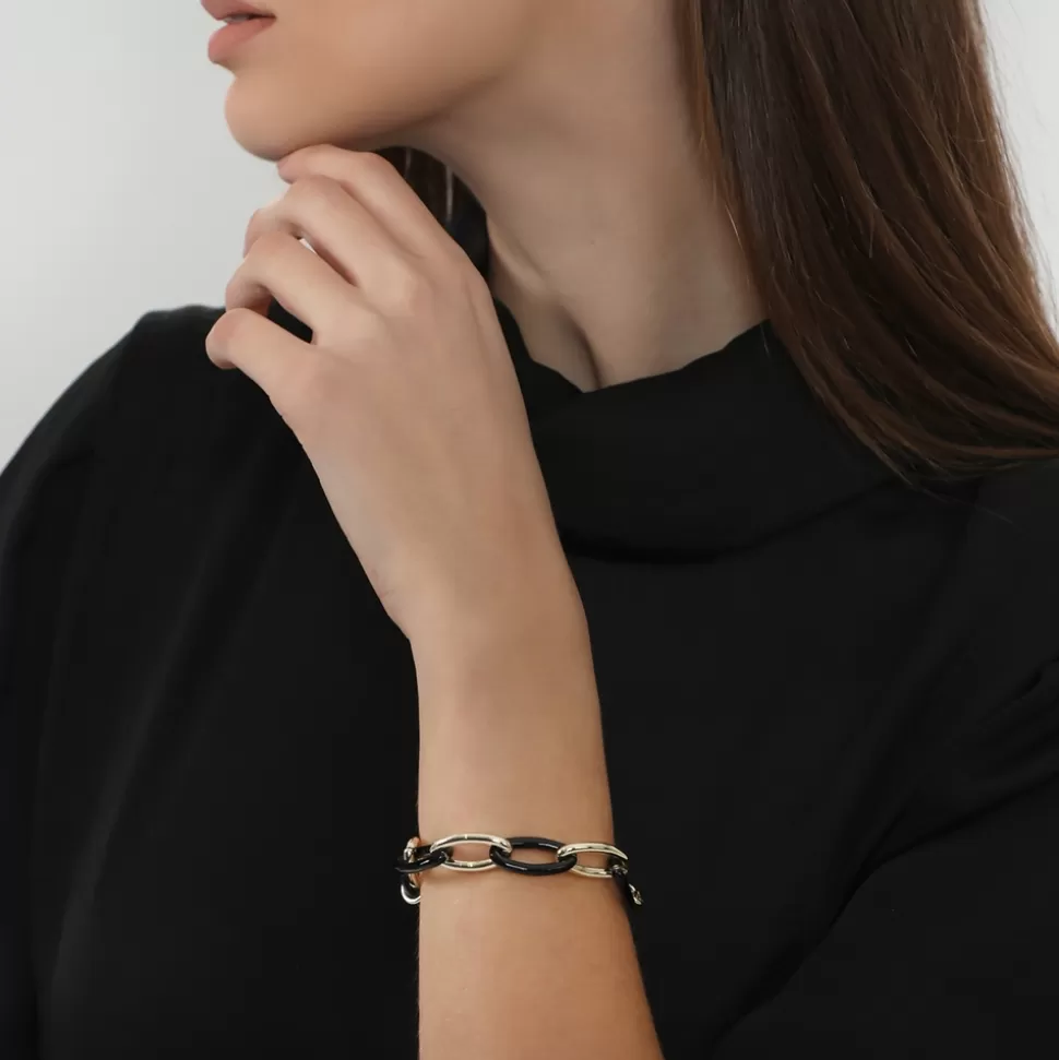 Women Folli Follie Bracelets^The Chain Addiction Bicolor Bracelet Withirregular Link