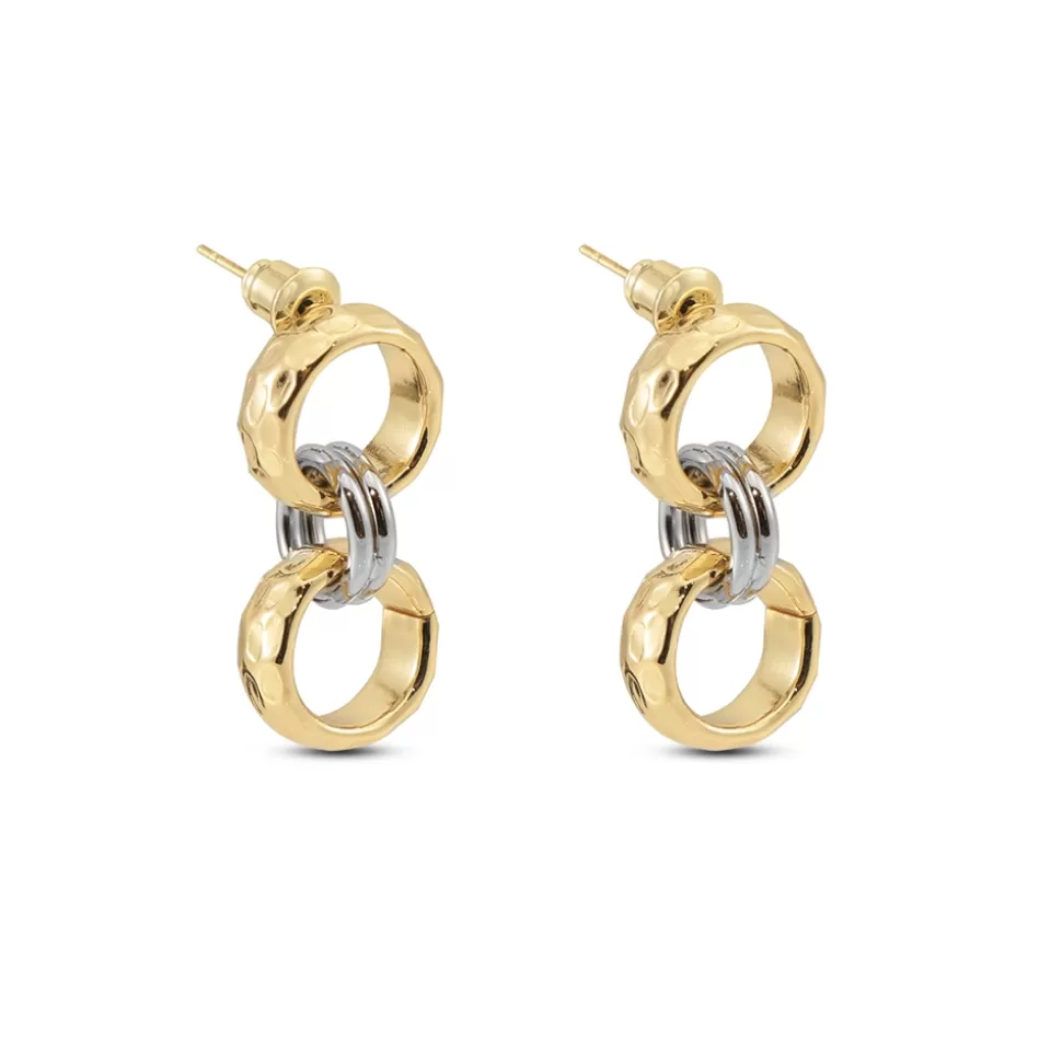 Women Folli Follie Earrings^The Chain Addiction Bi-Color Earrings With Interlinking Hoops