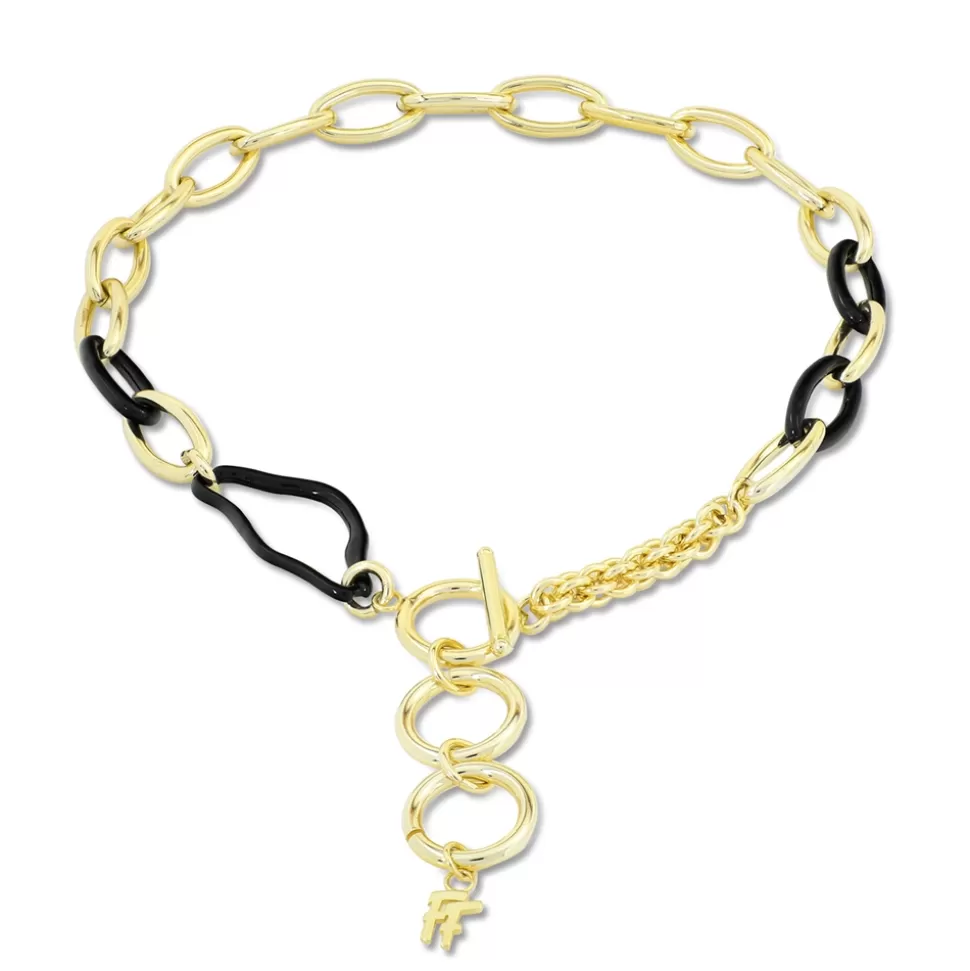 Women Folli Follie Necklaces^The Chain Addiction Bicolor Necklace Withirregular Link