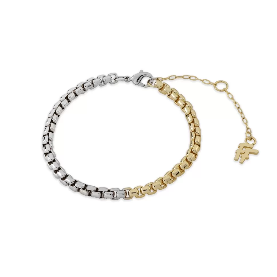 Women Folli Follie Bracelets^The Chain Addiction Bi-Color Thin Chain Bracelet