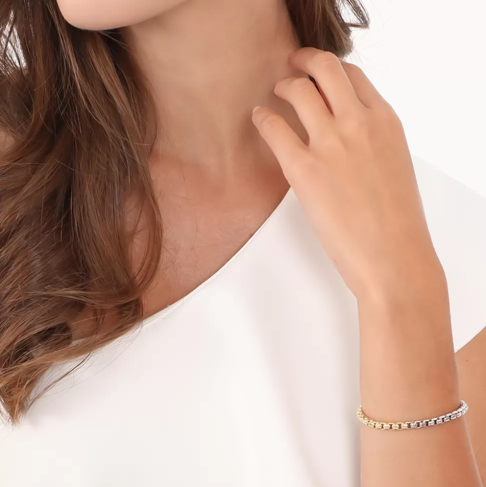 Women Folli Follie Bracelets^The Chain Addiction Bi-Color Thin Chain Bracelet