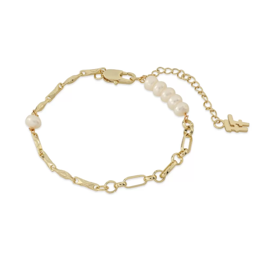 Women Folli Follie Bracelets^The Chain Addiction Chain Gold Plated Bracelet With Pearls