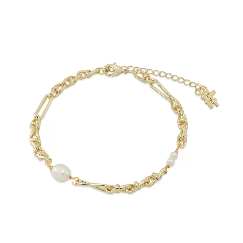 Women Folli Follie Bracelets^The Chain Addiction Chain Gold Plated Bracelet With Three Pearls