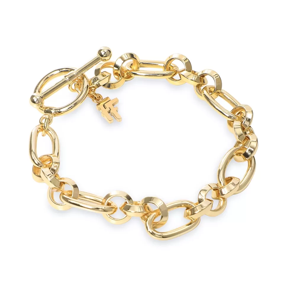 Women Folli Follie Bracelets^The Chain Addiction Gold Plated Chain Bracelet With Toggle Clasp
