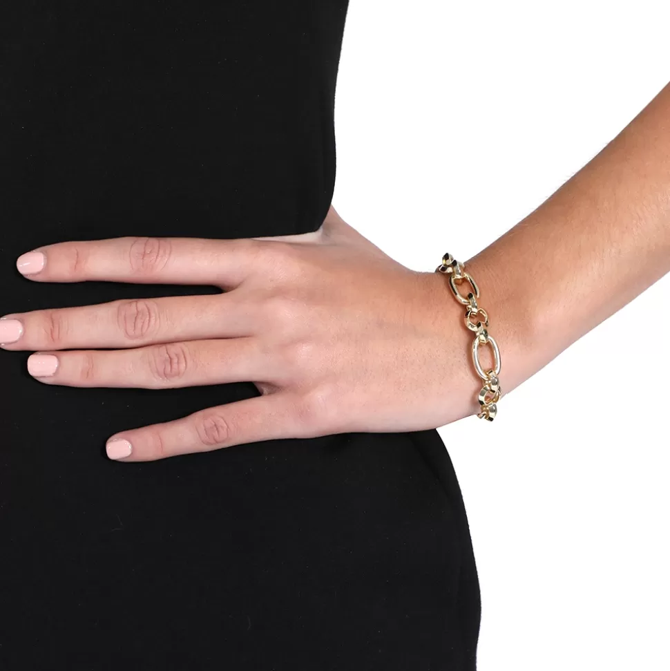 Women Folli Follie Bracelets^The Chain Addiction Gold Plated Chain Bracelet With Toggle Clasp
