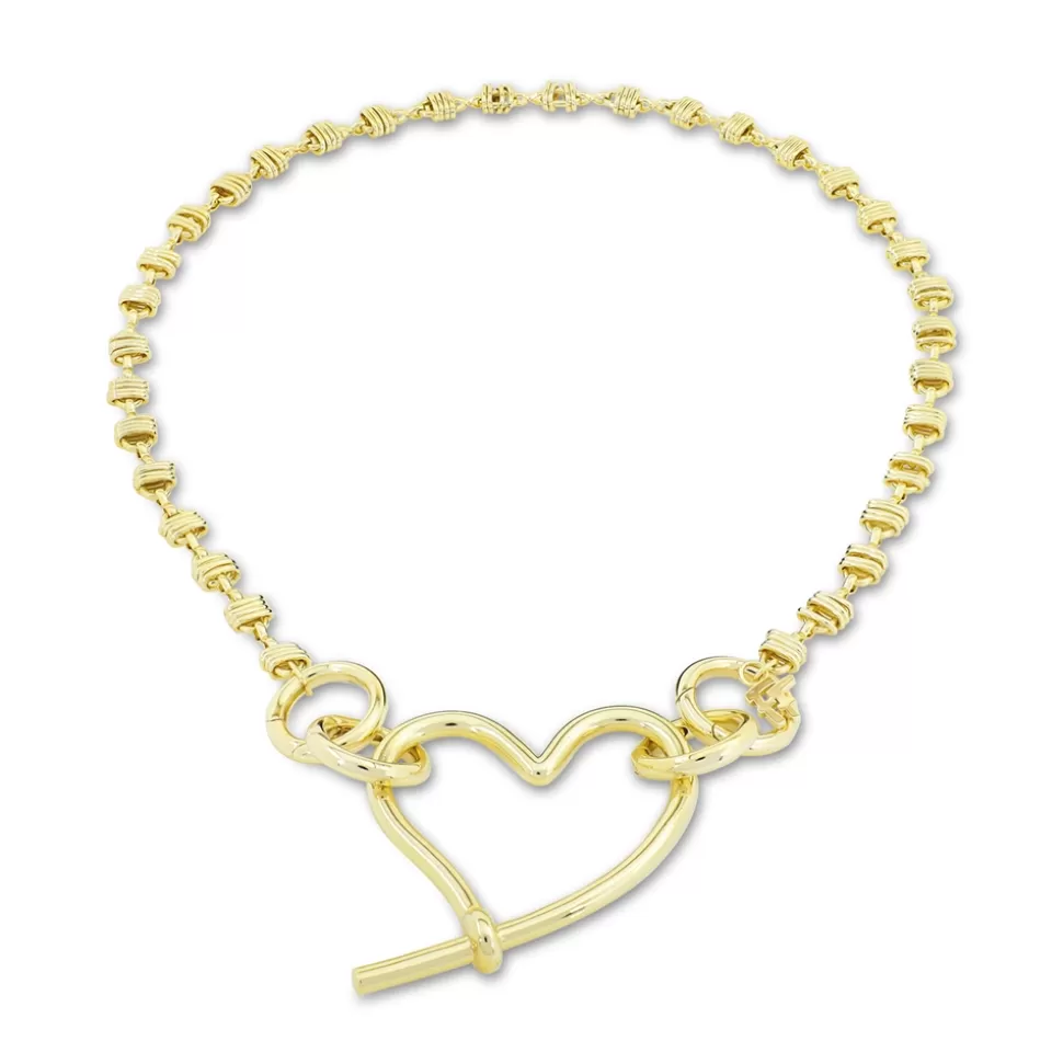 Women Folli Follie Necklaces^The Chain Addiction Gold Plated Chain Necklace With Heart