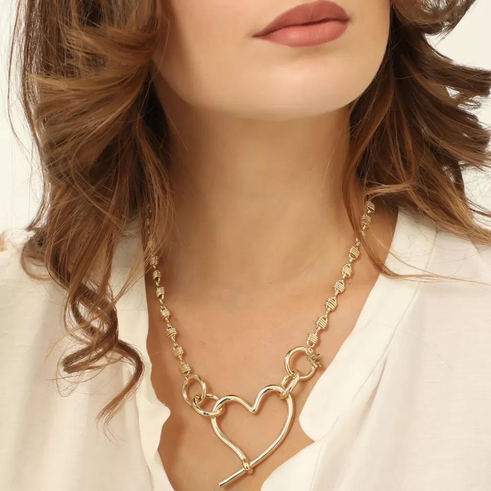 Women Folli Follie Necklaces^The Chain Addiction Gold Plated Chain Necklace With Heart