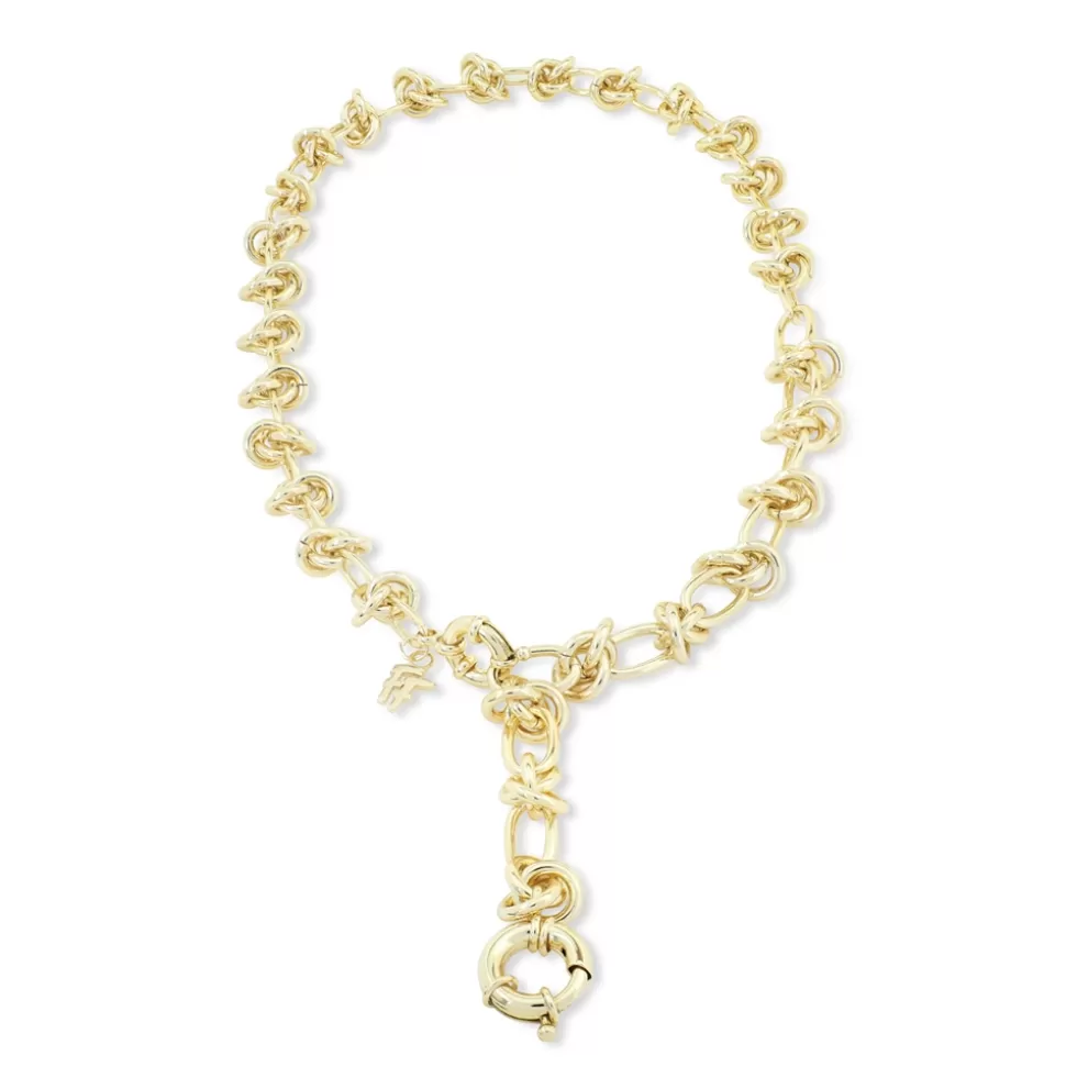 Women Folli Follie Necklaces^The Chain Addiction Gold Plated Chain Necklace With Knots