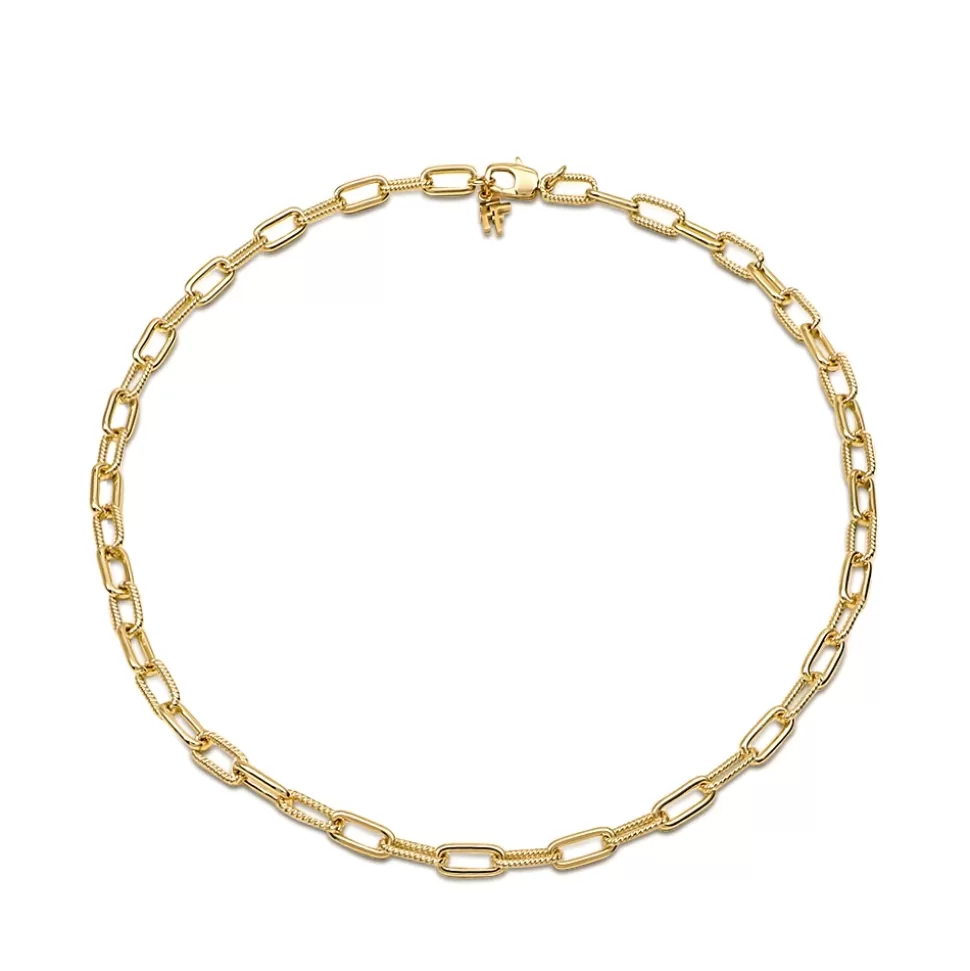 Women Folli Follie Necklaces^The Chain Addiction Gold Plated Chain Necklace With Rectangular Links