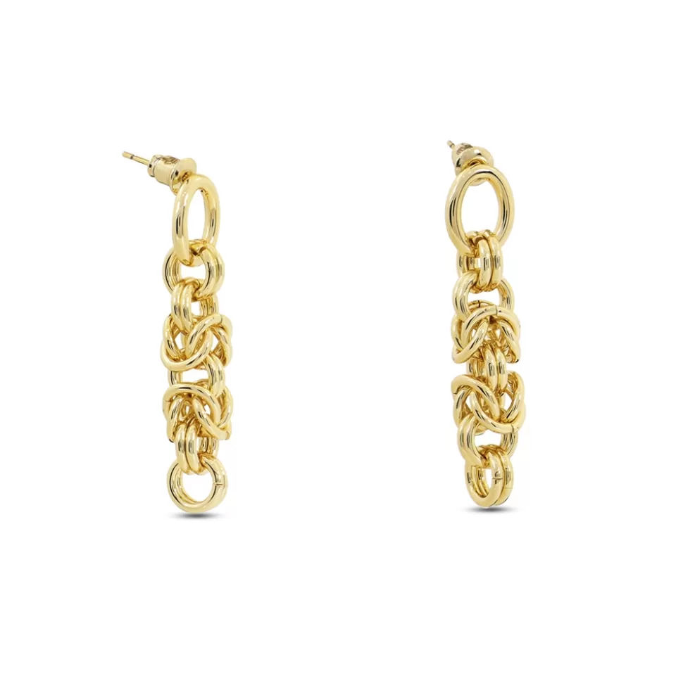 Women Folli Follie Earrings^The Chain Addiction Gold Plated Drop Chain Earrings