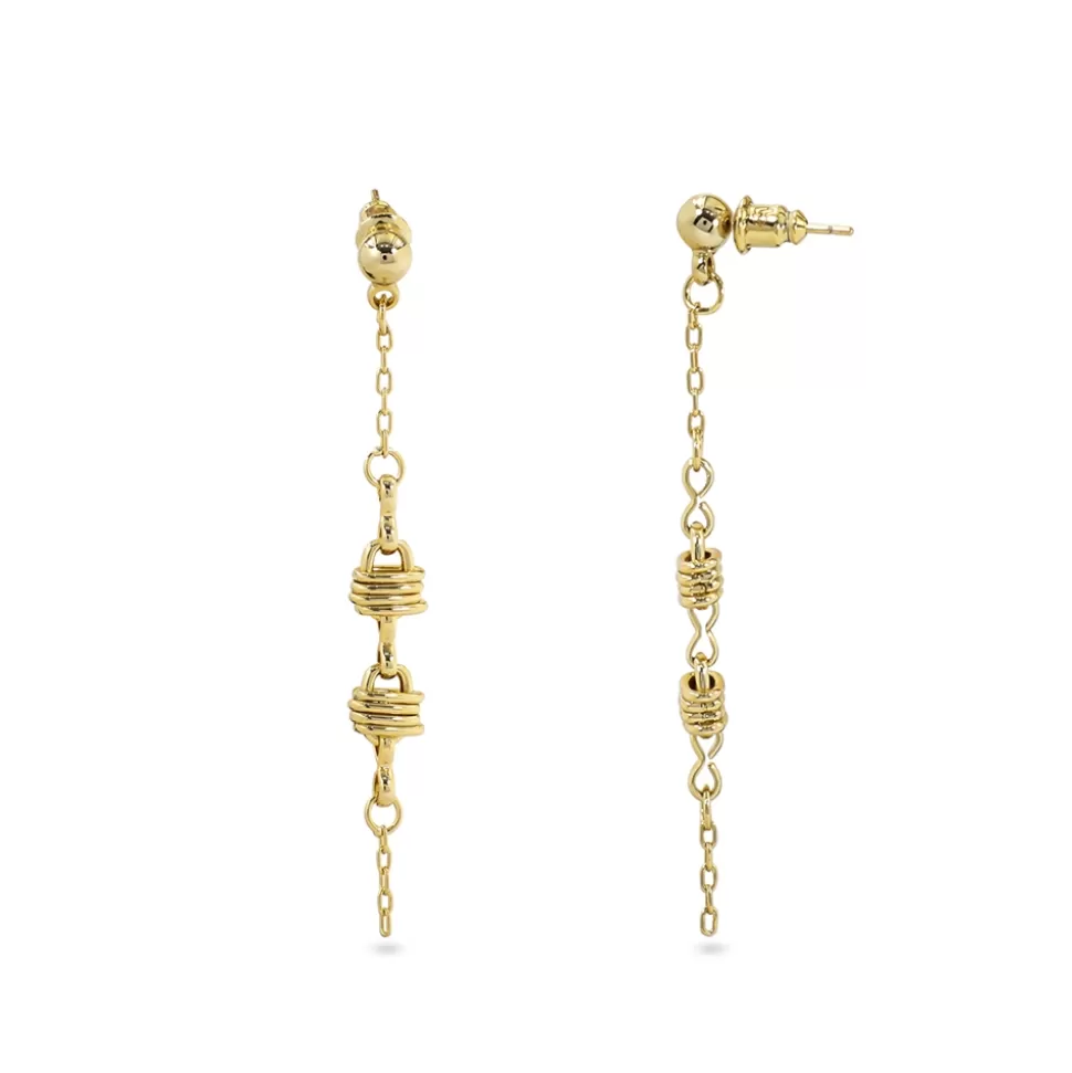 Women Folli Follie Earrings^The Chain Addiction Gold Plated Drop Chain Earrings