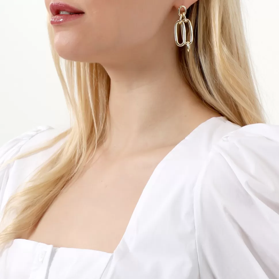 Women Folli Follie Earrings^The Chain Addiction Gold Plated Earrings With Oval Links