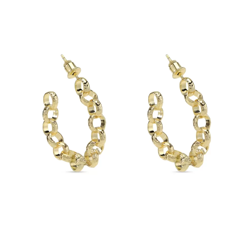 Women Folli Follie Earrings^The Chain Addiction Gold Plated Hoops