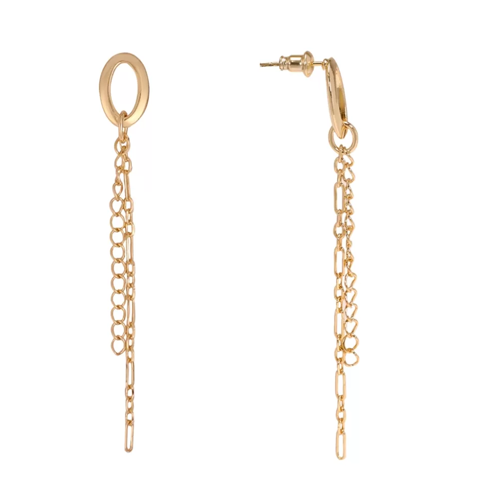 Women Folli Follie Earrings^The Chain Addiction Gold Plated Long Earrings With Chains