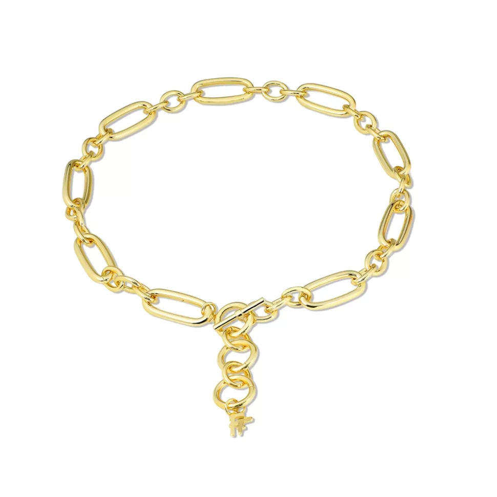Women Folli Follie Necklaces^The Chain Addiction Gold Plated Necklace With Oval And Round Links