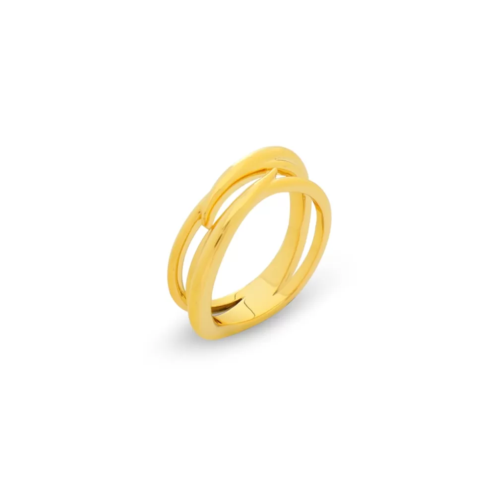 Women Folli Follie Rings^The Chain Addiction Gold Plated Ring