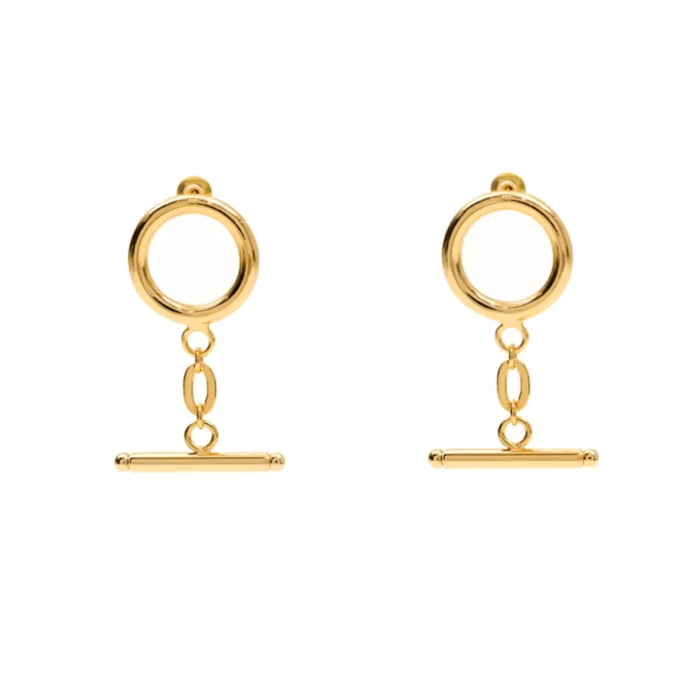 Women Folli Follie Earrings^The Chain Addiction Gold Plated Small Earrings With Bars