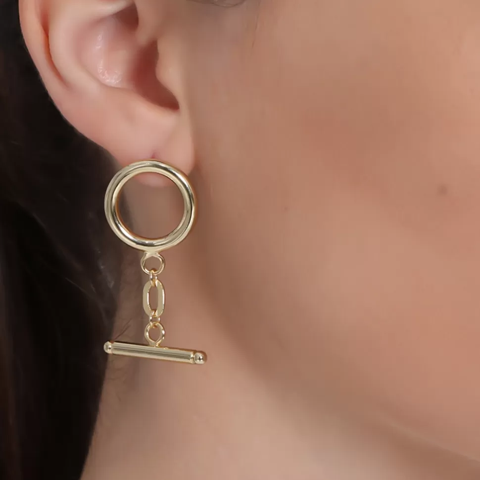 Women Folli Follie Earrings^The Chain Addiction Gold Plated Small Earrings With Bars