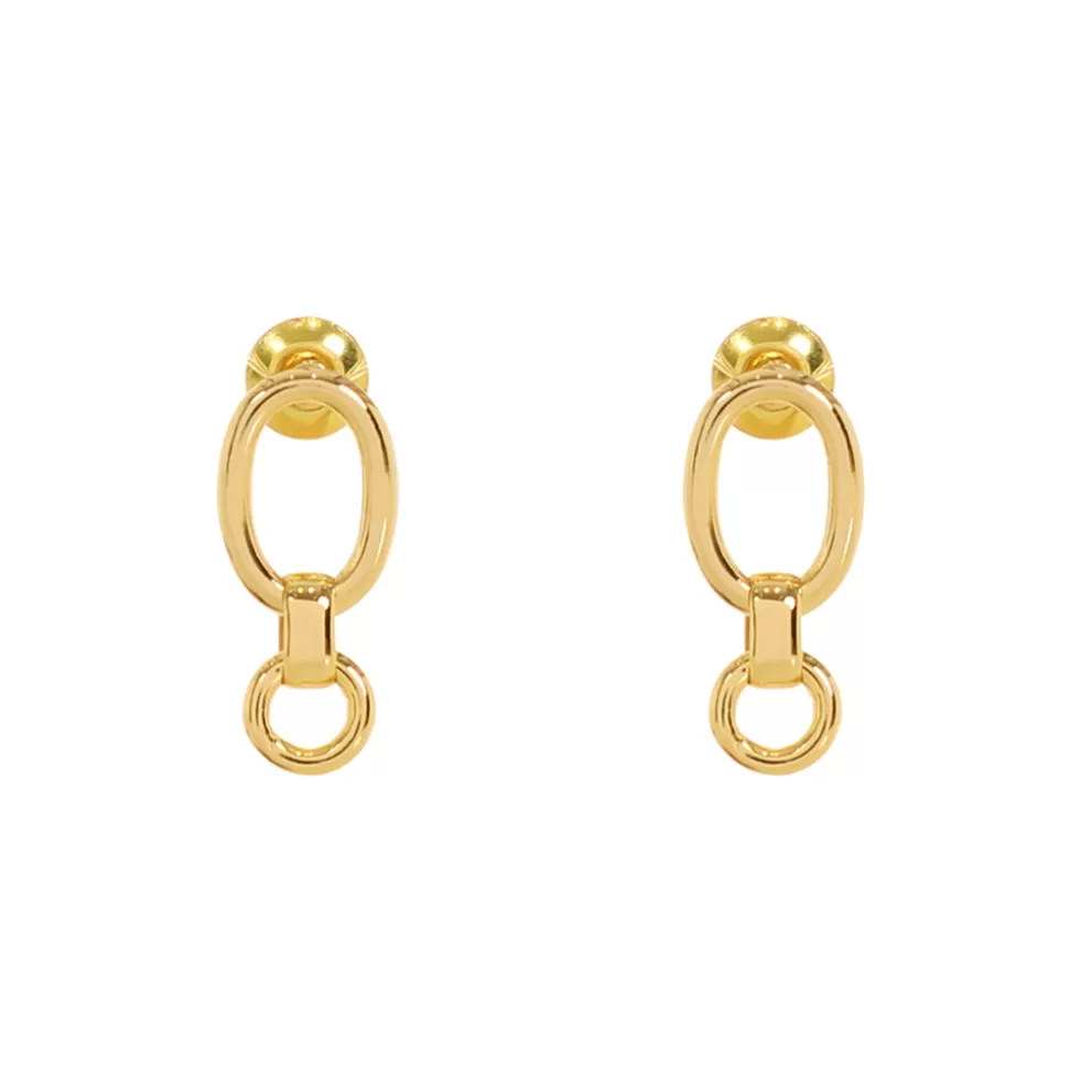 Women Folli Follie Earrings^The Chain Addiction Gold Plated Small Earrings With Round Links