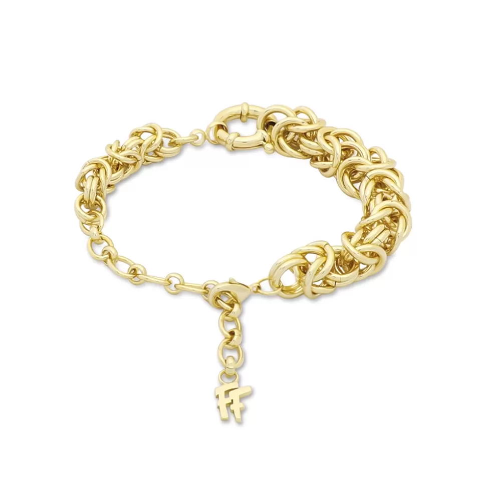 Women Folli Follie Bracelets^The Chain Addiction Gold Plated Thick Bracelet With Double Clasp