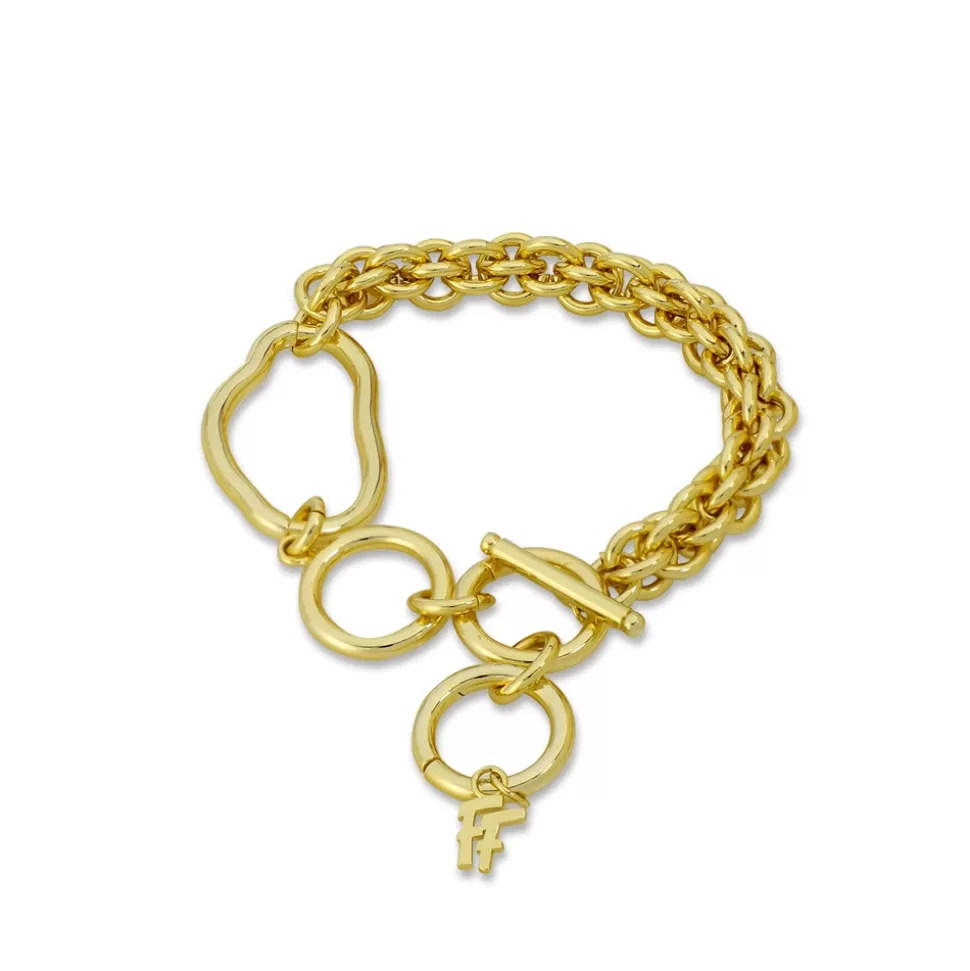 Women Folli Follie Bracelets^The Chain Addiction Gold Plated Thick Bracelet With Irregular Link