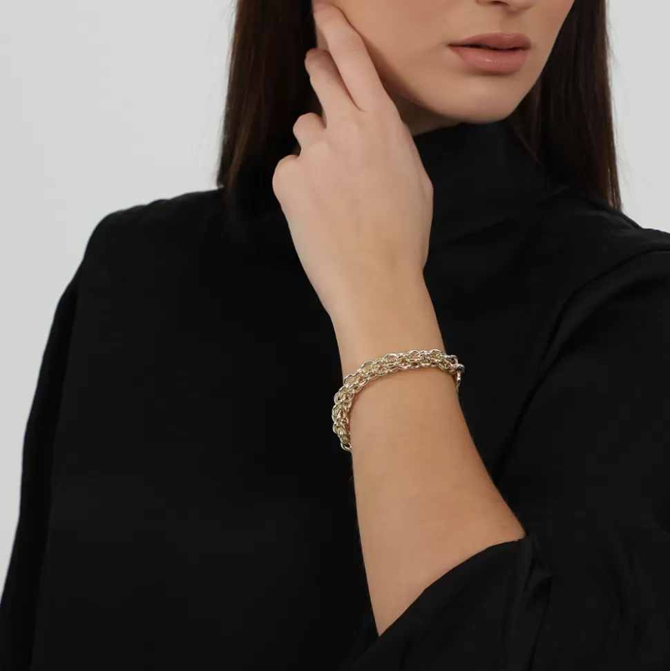 Women Folli Follie Bracelets^The Chain Addiction Gold Plated Thick Bracelet With Irregular Link