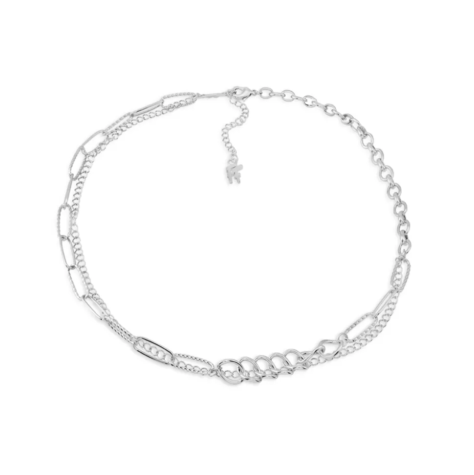 Women Folli Follie Necklaces^The Chain Addiction Short Double-Chain Silvery Necklace