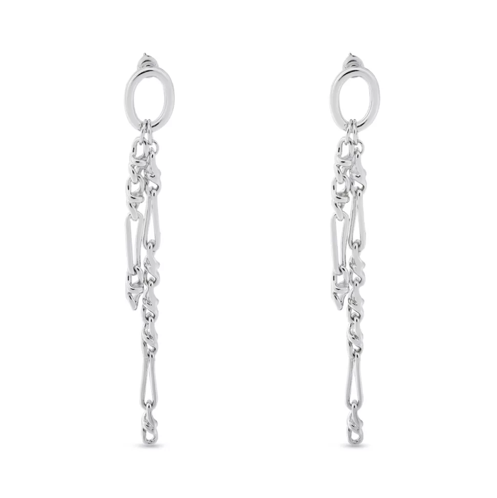 Women Folli Follie Earrings^The Chain Addiction Silvery Earrings With Double Asymmetric Chain