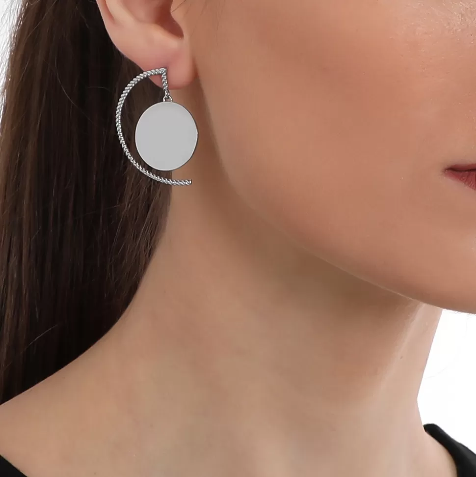 Women Folli Follie Earrings^The Simple Reflection Earrings With Discus Motif