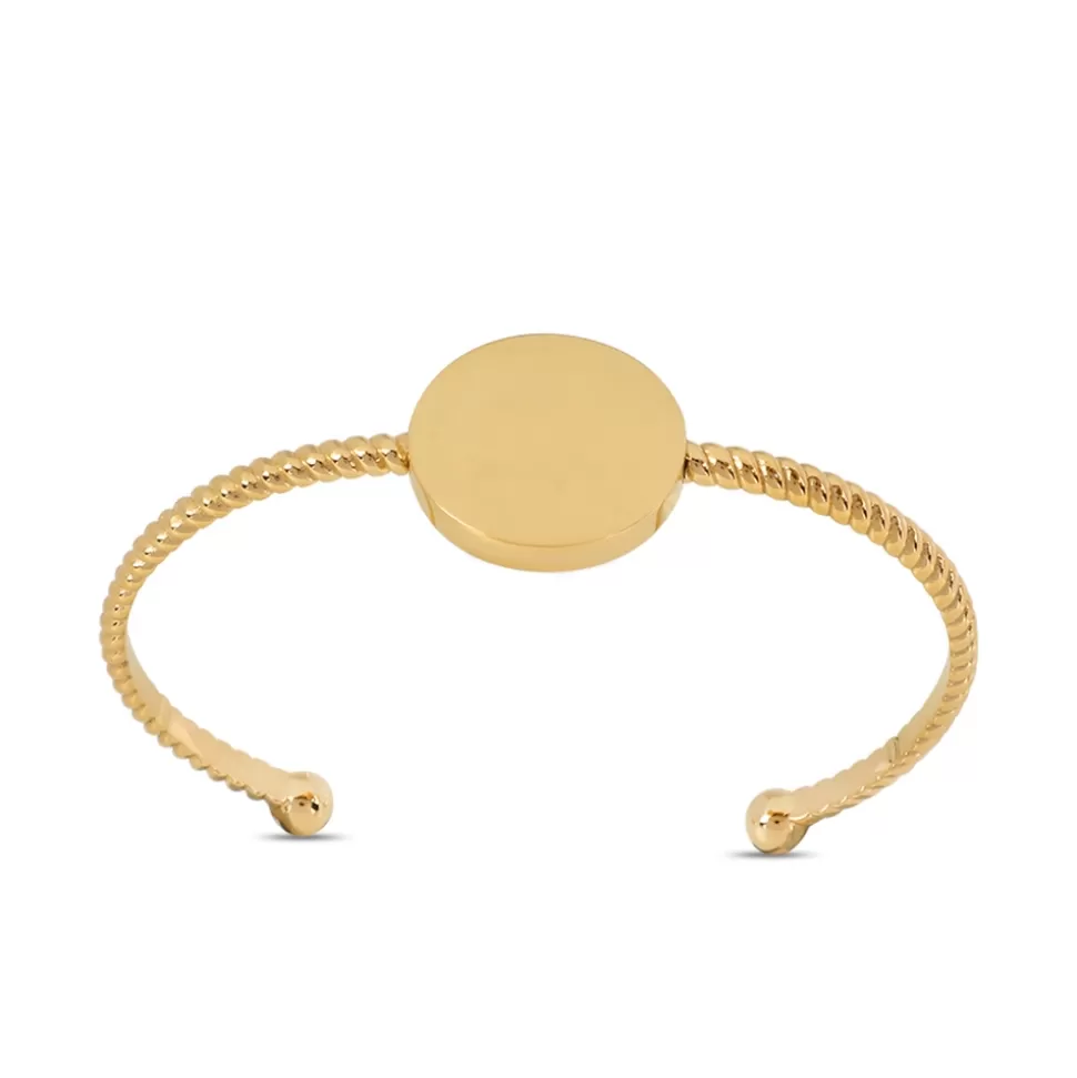 Women Folli Follie Bracelets^The Simple Reflection Gold Plated Bangle With Discus Motif