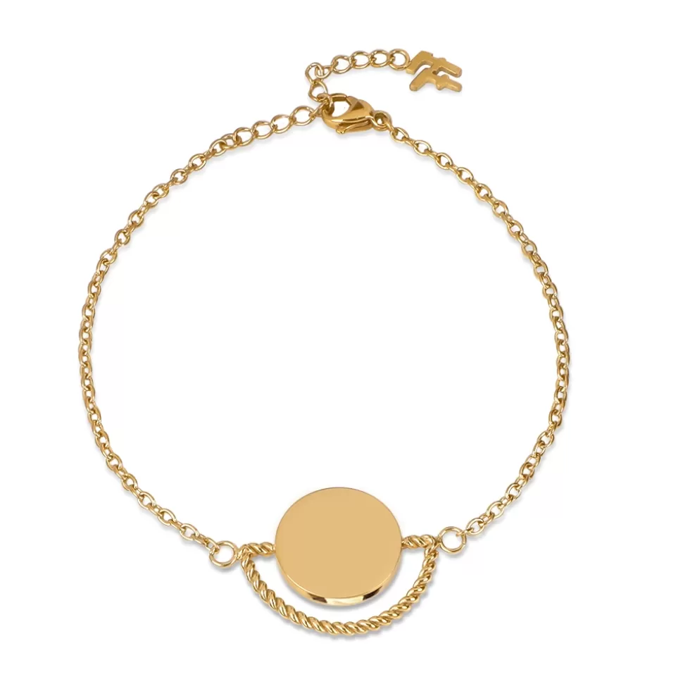 Women Folli Follie Bracelets^The Simple Reflection Gold Plated Bracelet With Discus Motif