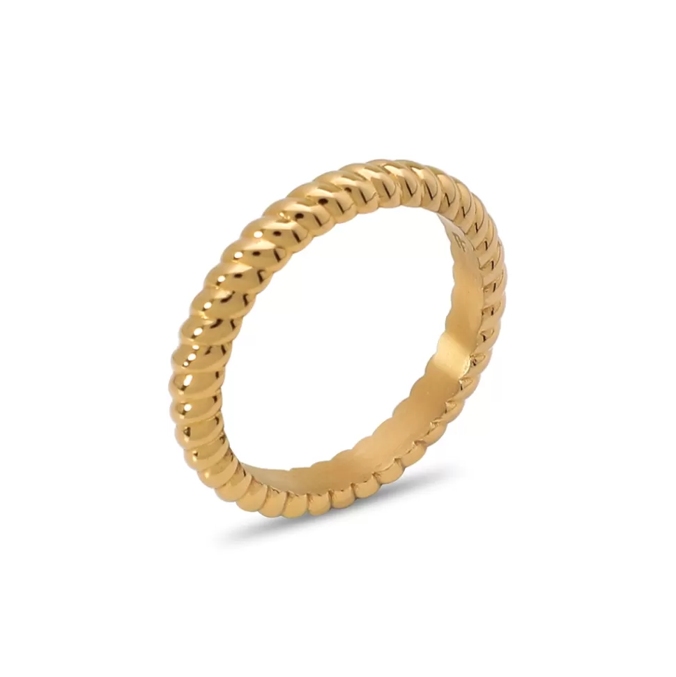 Women Folli Follie Rings^The Simple Reflection Gold Plated Thin Ring