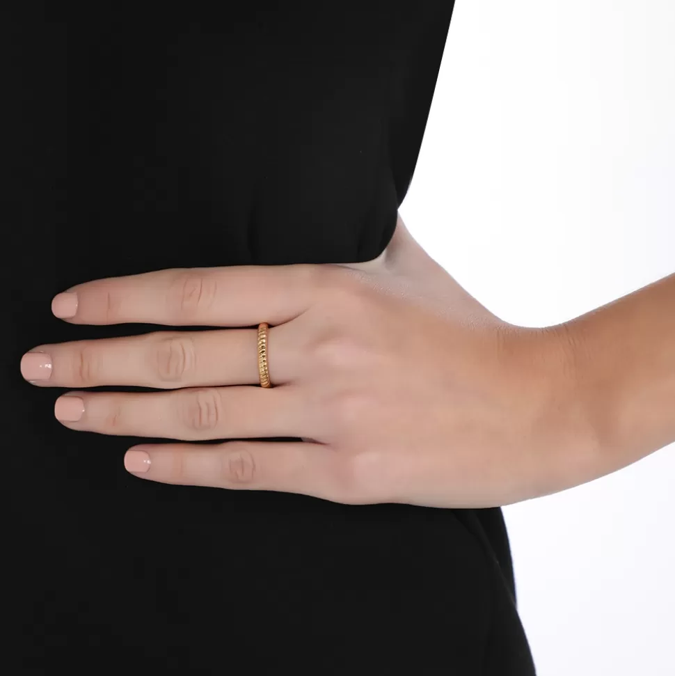 Women Folli Follie Rings^The Simple Reflection Gold Plated Thin Ring