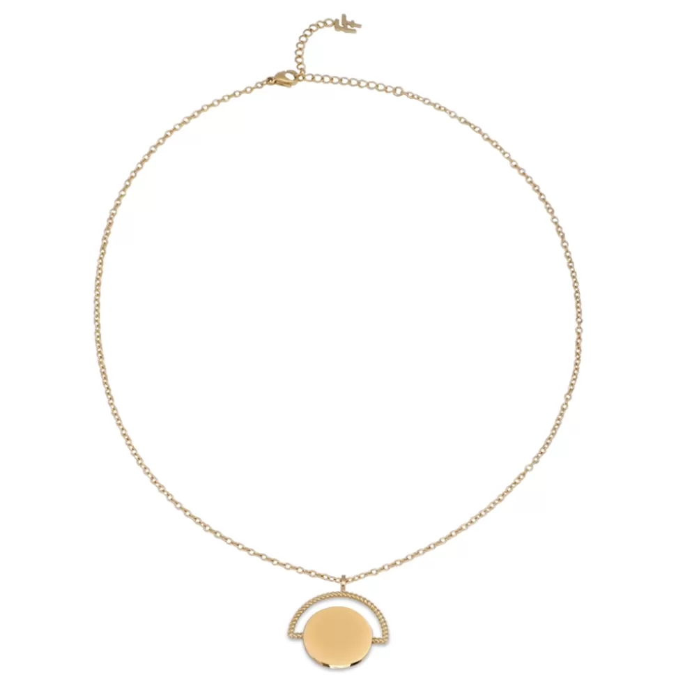 Women Folli Follie Necklaces^The Simple Reflection Short Gold Plated Chain Necklace With Discus Motif