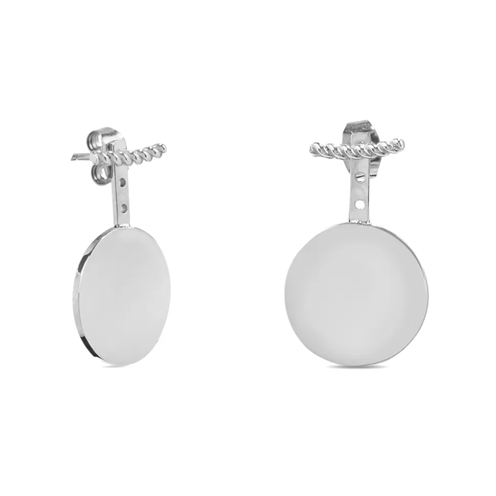 Women Folli Follie Earrings^The Simple Reflection Short Jacket Earrings With Discus Motif