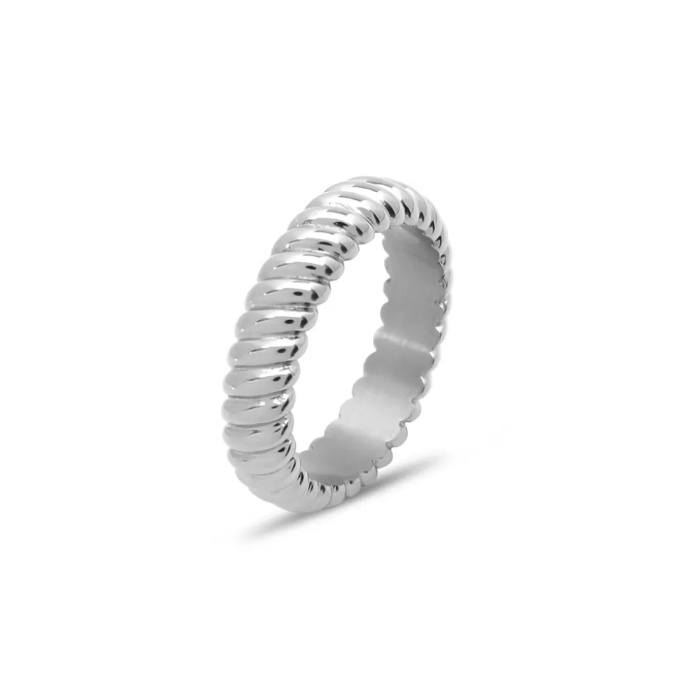 Women Folli Follie Rings^The Simple Reflection Silvery Thick Ring