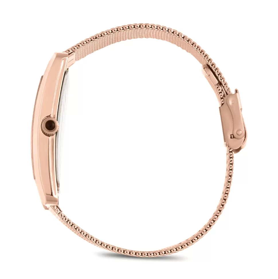 Women Folli Follie Bracelet^Think Tank Rose Gold Plated Watch With Mesh Bracelet