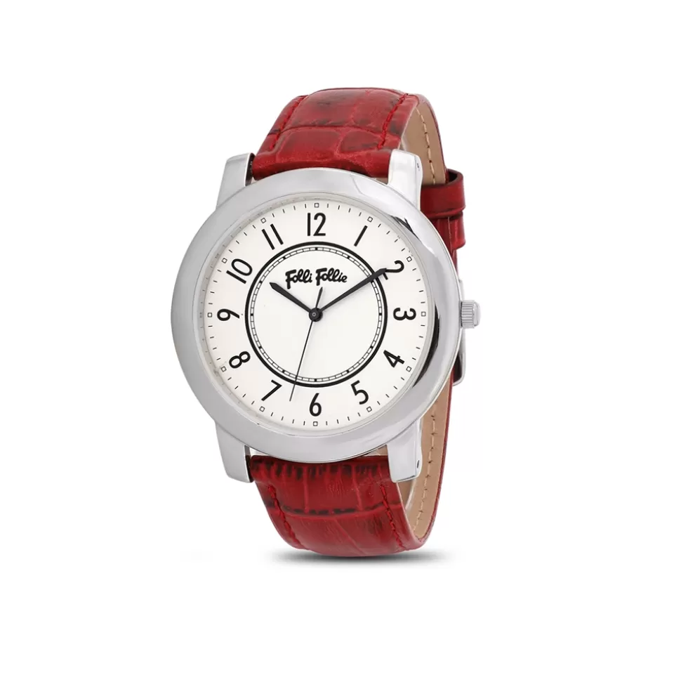 Women Folli Follie Leather Strap^Vibrant Memoriesleather Strap Watch